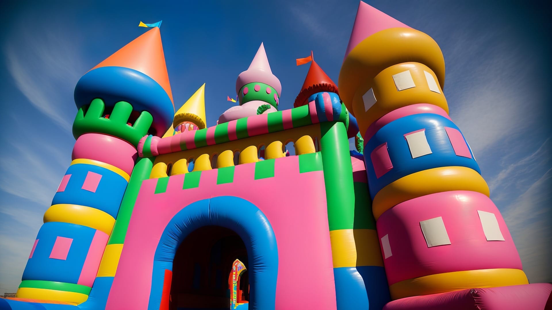 colorful bouncy castle for the joy of children